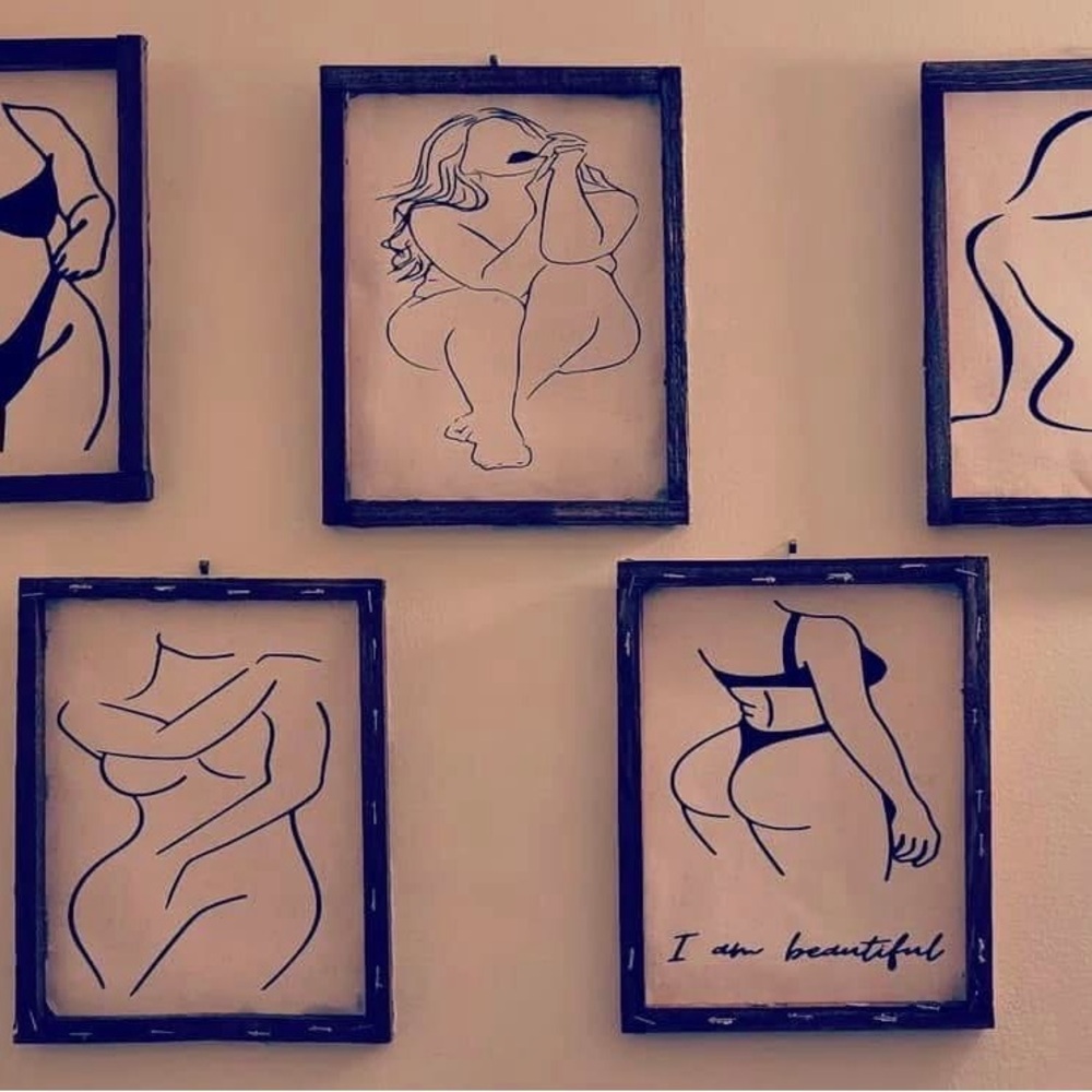 Minimalist Black Line Art Print Set